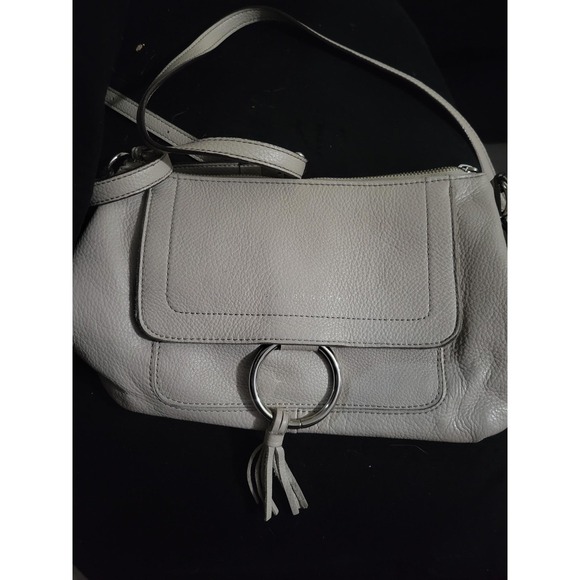 Sanctuary Handbags - Sanctuary Handbag Gray Leather Satchel Purse Crossbody Bag Tassel